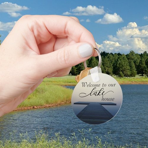 Welcome to Our Lake House Rental Property Vacation Keychain