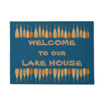 Welcome to our Lake House with Wooden Oars Border