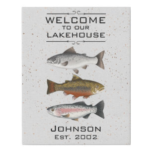 Welcome to Our Lakehouse Faux Canvas Print