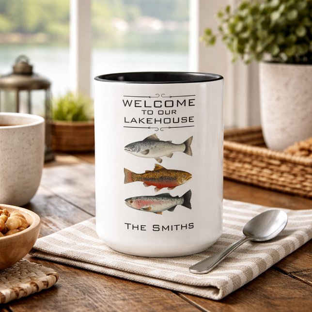 Welcome to Our Lakehouse Fish Coffee Mug (Creator Uploaded)
