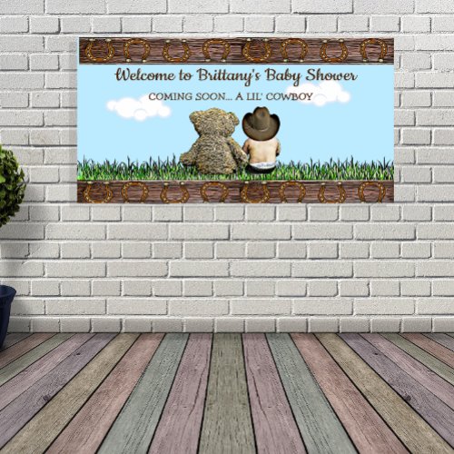 Welcome to Our Lil Cowboy Ethnic Baby Boy  Banner