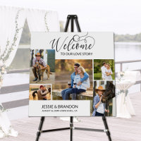 Welcome to our Love Story Calligraphy Multi Photo