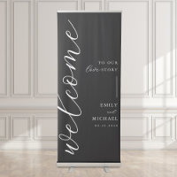 Welcome To Our Love Story Elegant Modern Wedding