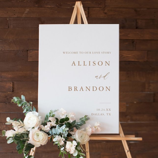 Welcome To Our Love Story Gold Wedding Welcome Foam Board (Creator Uploaded)