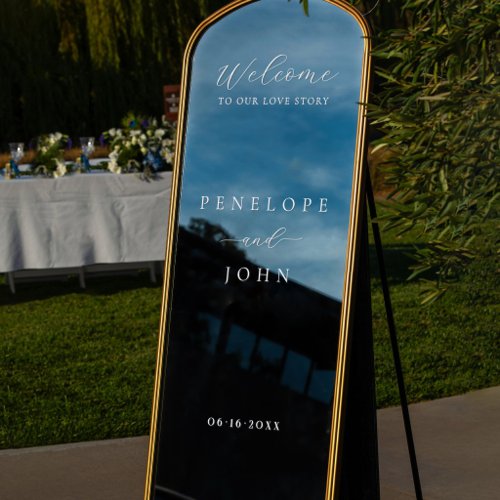 Welcome to Our Love Story Name Date Wedding Window Cling