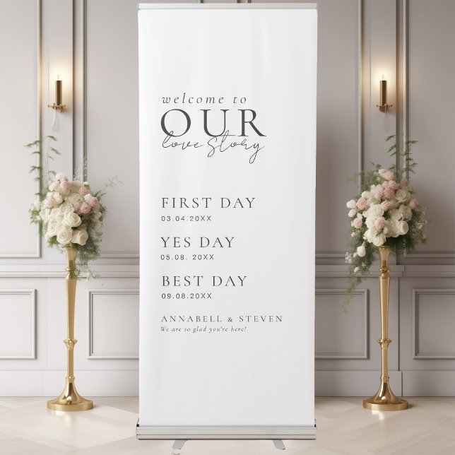  WELCOME TO OUR LOVE STORY RETRACTABLE BANNER (WELCOME TO OUR LOVE STORY RETRACTABLE BANNER)