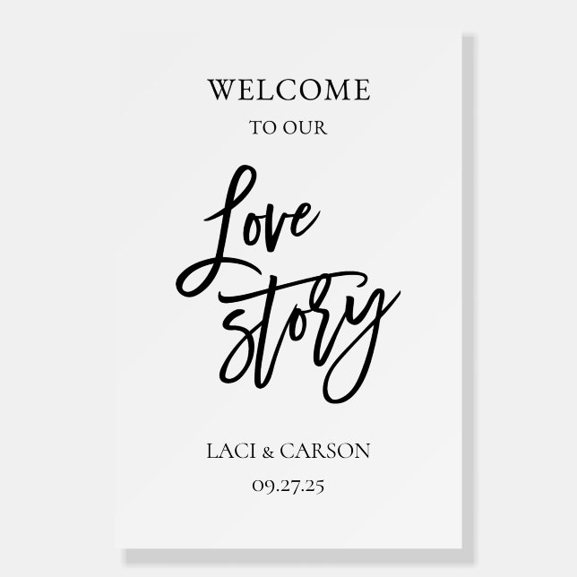 Welcome to Our Love Story Wedding Sign (Front)