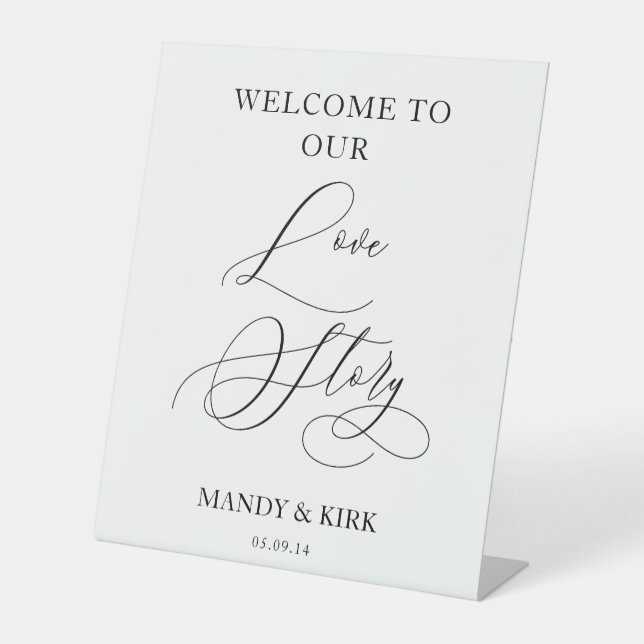 Welcome to Our Love Story Wedding Sign Banner (Front)