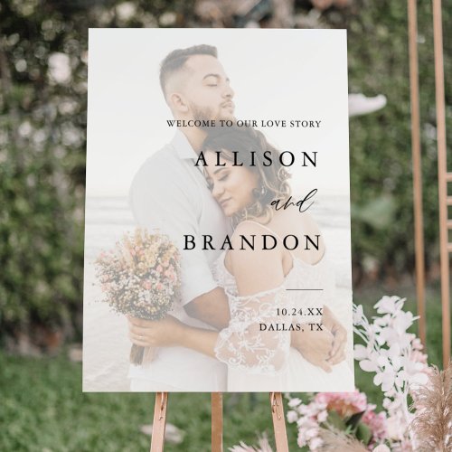 Welcome To Our Love Story Wedding Welcome Photo Foam Board