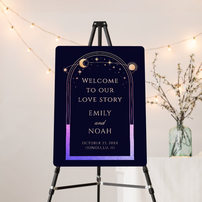 Welcome To Our Love Story Wedding Welcome Sign  (In Situ (Stand))