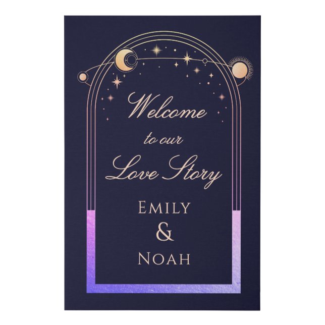 Welcome To Our Love Story Wedding Welcome Sign (Front)