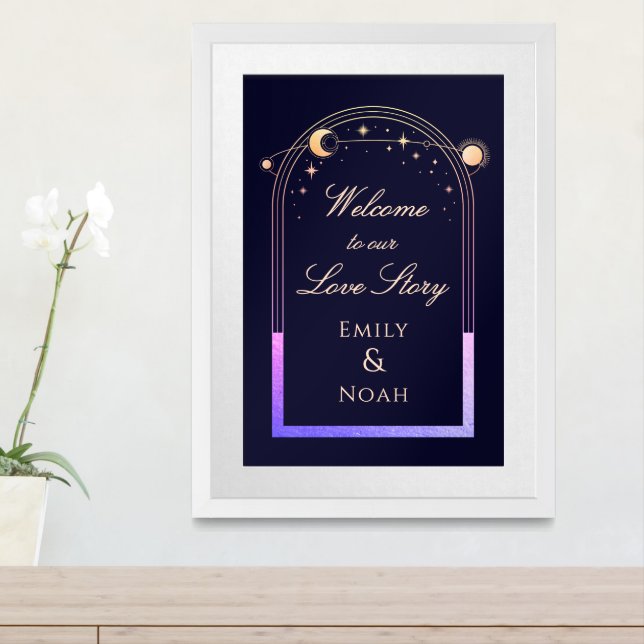 Welcome To Our Love Story Wedding Welcome Sign (Entryway)