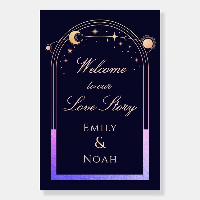 Welcome To Our Love Story Wedding Welcome Sign (Front)