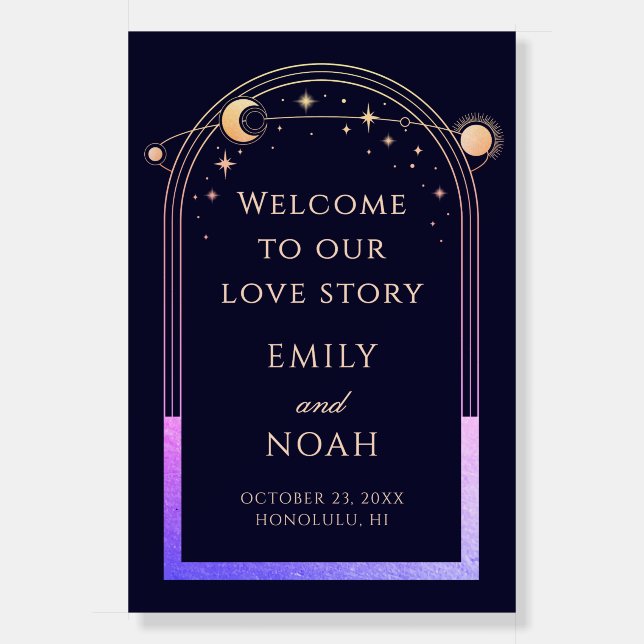 Welcome To Our Love Story Wedding Welcome Sign (Front)