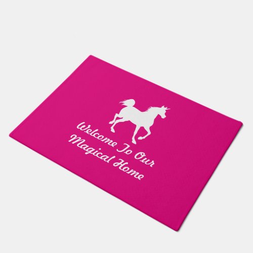 Welcome To Our Magical Home _ Unicorn _ Pink Doormat