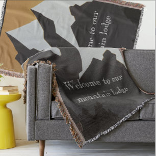 Welcome to our Mountain Cottage Hunting Lodge Throw Blanket