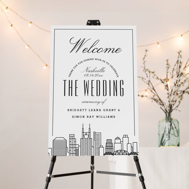 Welcome to Our Nashville Wedding! Foam Board (In Situ (Stand))