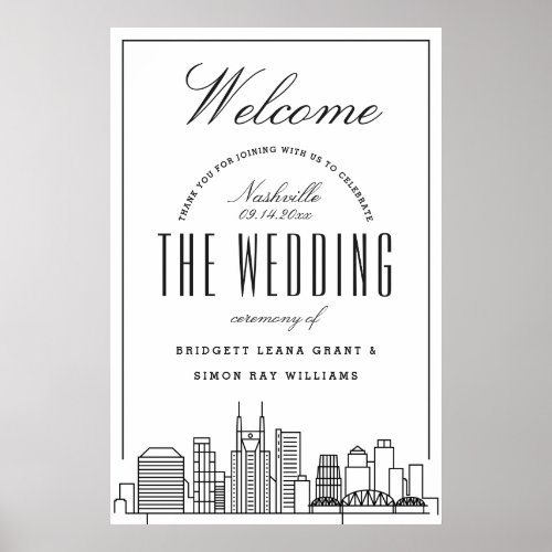Welcome to Our Nashville Wedding Poster