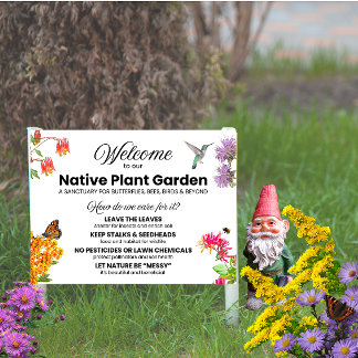 Welcome to Our Native Plant Garden Lawn Sign