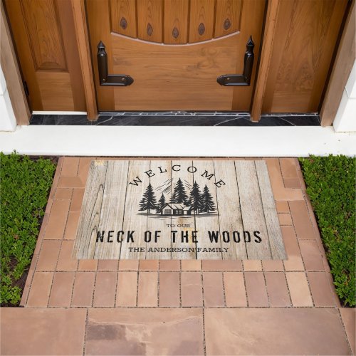 Welcome to our Neck of the Woods Cabin Family Doormat