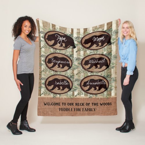 Welcome to our Neck of the Woods Fleece Blanket