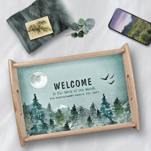 Welcome to Our Neck of the Woods Personalized Serving Tray