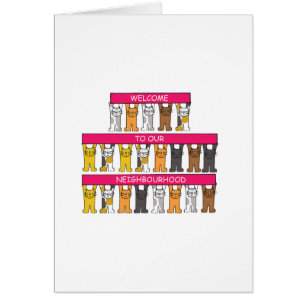 Welcome to Our Neighborhood, Cartoon Cats Cards
