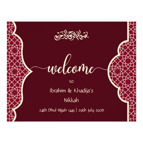 Welcome to our Nikkah _ Islamic Wedding Sign