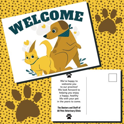 Welcome to Our Office Pet Business Postcard