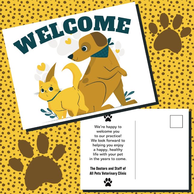 Welcome to Our Office Pet Business Postcard (Creator Uploaded)