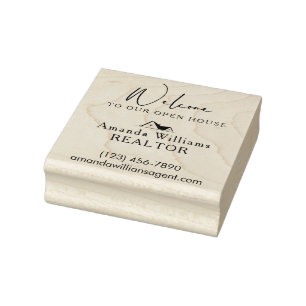 Welcome to our open house  Personalized Agent Rubber Stamp