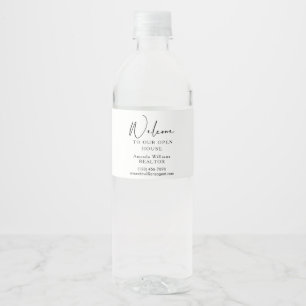 Welcome to our open house Personalized Agent Water Bottle Label