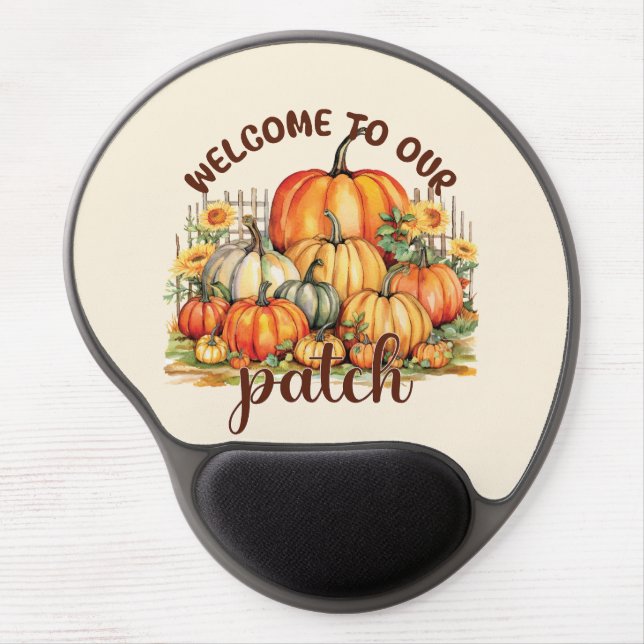 Welcome to Our Patch – Cozy Pumpkin Patch Gel Mouse Pad (Front)