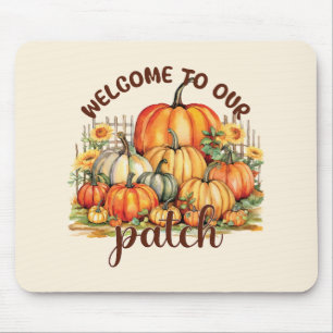 Welcome to Our Patch – Cozy Pumpkin Patch Mouse Pad