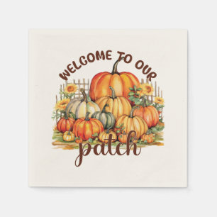 Welcome to Our Patch – Cozy Pumpkin Patch Napkins