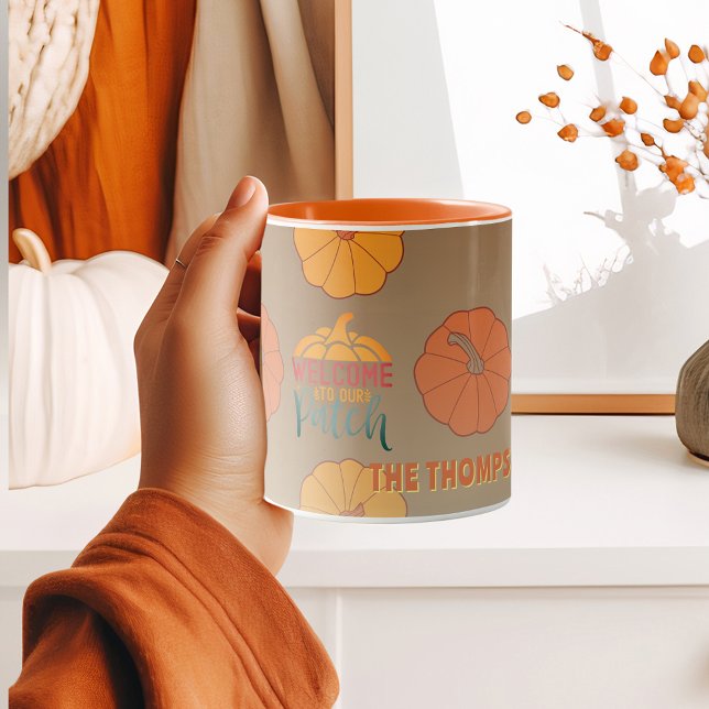 Welcome to our Patch Fall personalized pumpkins Mug (Welcome to our Patch Fall personalized pumpkins Mug)