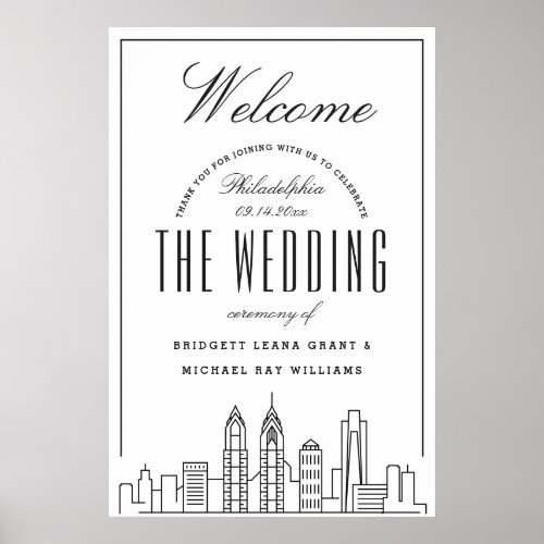 Welcome to Our Philadelphia Wedding Poster