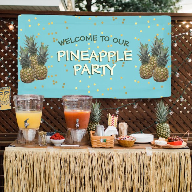 Welcome to our Pineapple Party Banner (Perfect for your kitschy luau pineapple party!)