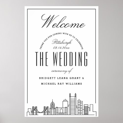 Welcome to Our Pittsburgh Wedding Poster