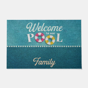 Welcome To Our Pool Mat, Funny Pool Decor Doormat