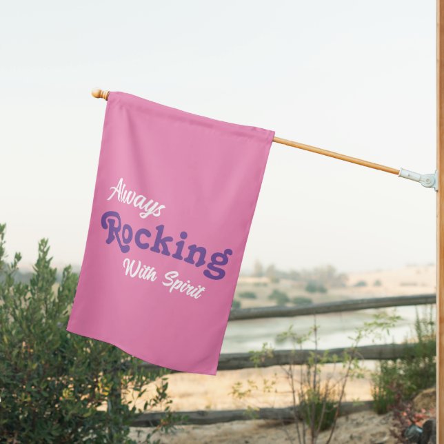 Welcome To Our Porch / Always / Pink / House Flag (Insitu (Back))