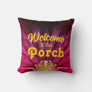 Welcome To Our Porch / Rocking / Miami / Throw Pillow