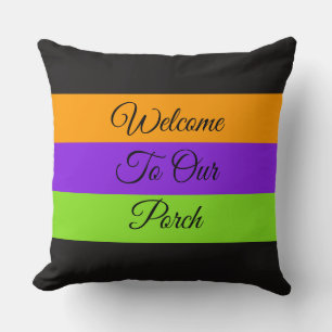 Welcome To Our Porch / Tier / Halloween Colors / Throw Pillow