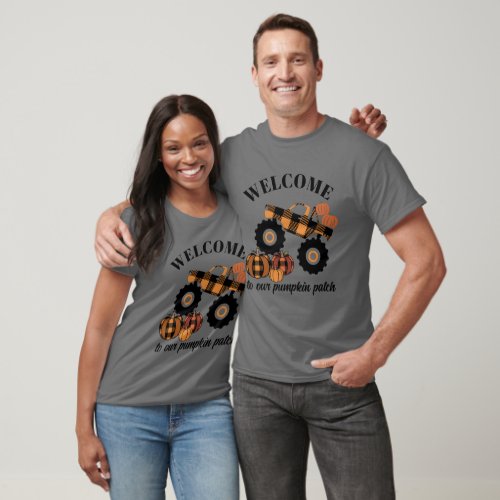 WELCOME to our pumpkin patch Basic Dark T_Shirt