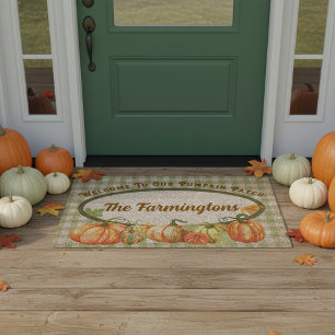 Welcome To Our Pumpkin Patch Family Name Fiber Doormat