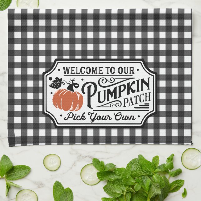 Welcome to our Pumpkin Patch | Farmhouse Kitchen Towel (Folded)