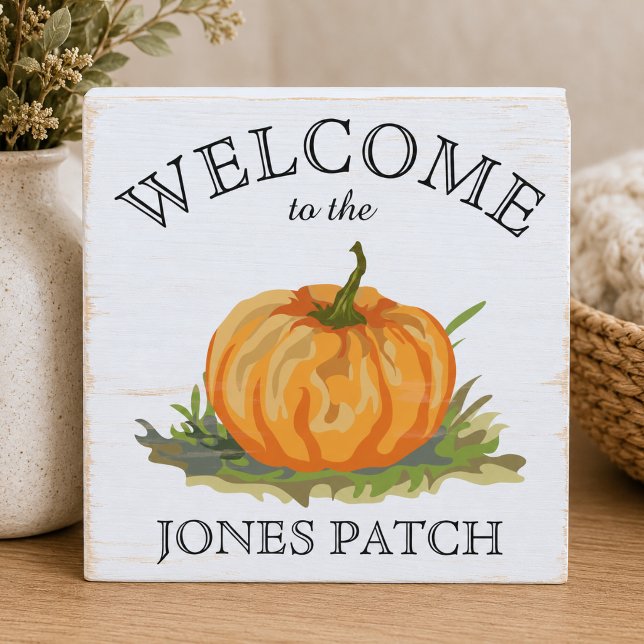 Welcome to Our Pumpkin Patch Wooden Box Sign (Creator Uploaded)