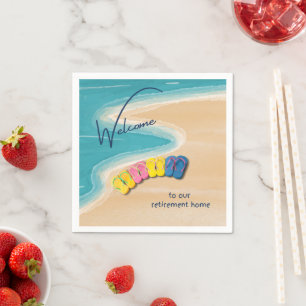 Welcome to our Retirement Home Beach Themed Napkins