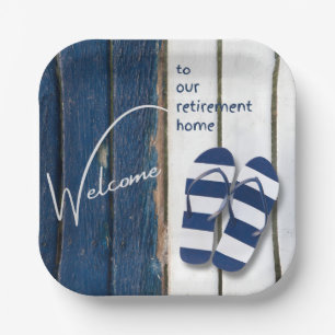 Welcome to our Retirement Home Beach Themed Paper Plates