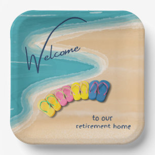 Welcome to our Retirement Home Beach Themed Paper Plates